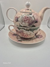 NORTHAMPTONSHIRE ANTIQUE ROSE Spotty Tea One Set Teapot/Cup/Saucer
