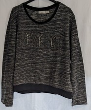 Jumper Cortefiel Weekend Cotton stretchy Black Binding PERFECT Script To Front