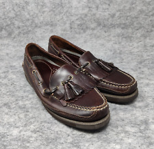 GH Bass Shoes Mens Size UK 7.5 Weejuns Brown Leather Tassel Loafers Moc Toe Boat