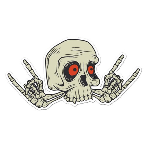 Devil horns skull vinyl - devil,