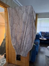 Dunelm Natural Fern Design Curtains 6"Tape Patterned Lining 90"x83 Drop Fab Cond