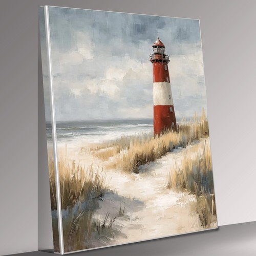 Red and white lighthouse - and,