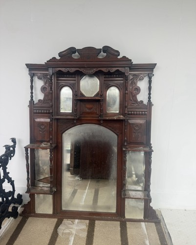 Antique victorian overmantel - antique,