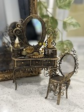 Dolls House Dressing Table and Chair 1:12 Scale Miniature