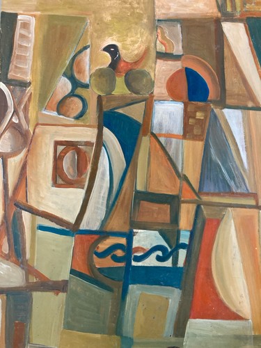 Signed abstract oil painting - signed,