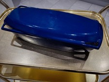 blue enameled cast iron fish