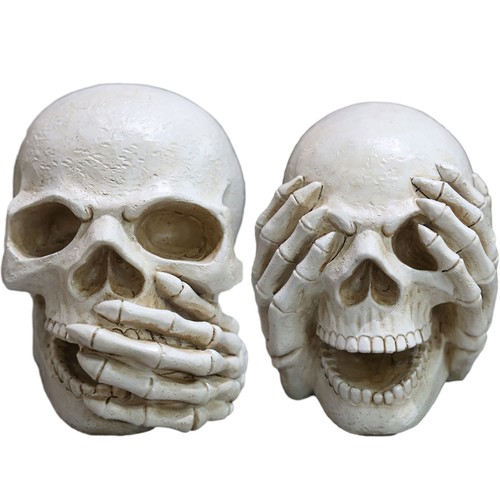 1pc resin human skull figurine - skull,