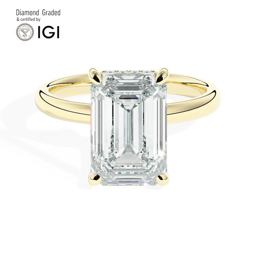 Emerald diamond engagement - diamond,