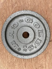 Single 5 kg Golds Gym iron Weight Plate, 1” BARBELL DUMBBELLS. Great Example!! 