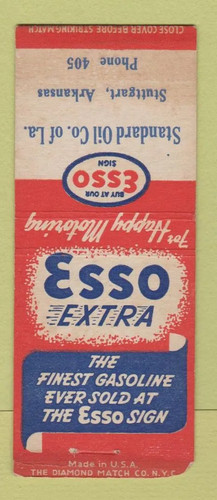Matchbook cover esso - cover, gas