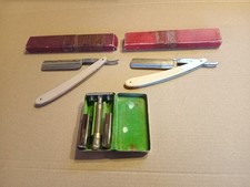 2 Vintage Staight Razors & Razor Set .. The Hamburg Ring Etc