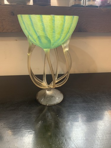 Green art glass jellyfish - art,