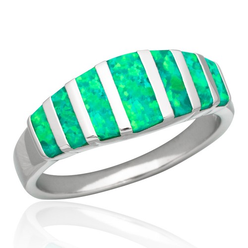 Kiwi green fire opal silver - fire,