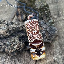 MENDEL Vintage Mens Native American Indian Mayan Aztec Pendant Necklace Jewelry