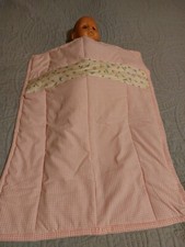 Pram quilt baby girl Unique pink/white gingham, paisley very dark pink, reverse