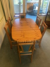 House Clearance Wooden Extending Dining Room Table 6 Chairs