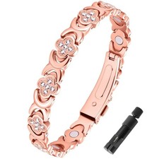 PURE COPPER CLOVER BIO MAGNETIC BANGLE/BRACELET HEALING ARTHRITIS/PAIN RELIEF UK