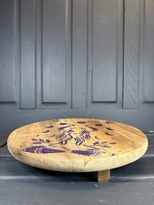 Wooden Footed Tray With Boho