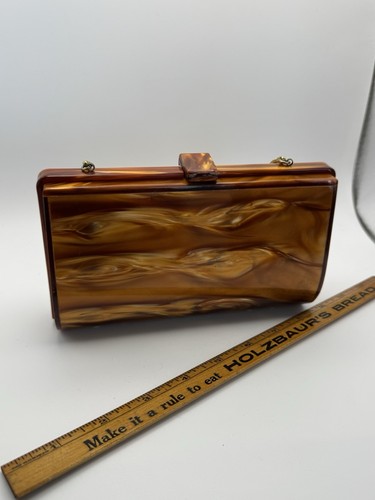 Vintage marbled amber - marbled, lucite
