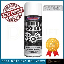 LITHIUM GREASE SPRAY RAPIDE WHITE MULTI PURPOSE PROTECTS LUBRICATES NEW 250ML