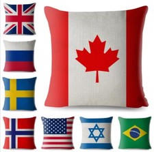 Cushion Covers National World Flags - 36 Designs - Canvas Linen Cotton - CC0002