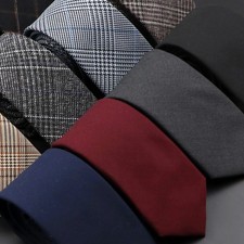 Mens Skinny Tie 6cm Cotton
