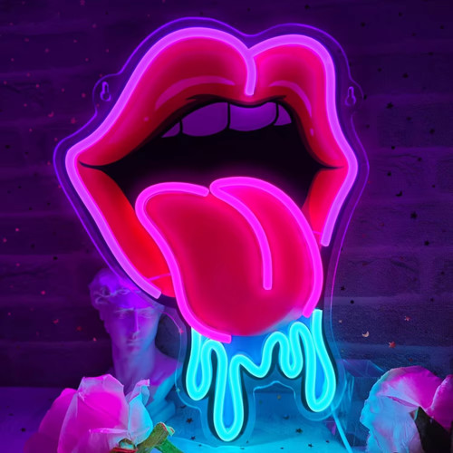 Usb dimmable lips neon sign - neon,