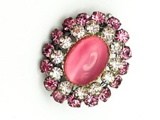 Vintage pink moonglow brooch - vintage,