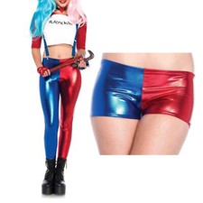 New Women's Suicide Squad Party Harley Quinn Costume Shorts Leggings Pants