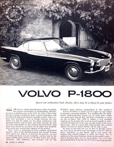 1961 volvo 1800 coupe road - volvo,