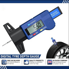 Digital Tyre Depth Gauge Tread Checker LCD Tool For Motorbike Car Van Bike BLUE