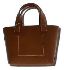 GENTEN Handbag Cowhide Brown 44001 Authentic Women D:4.33” H:7.48” W:8.27” 3704