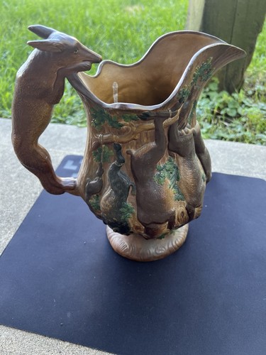 Majolica pottery pitcher - pottery,