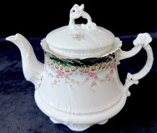 Carl Tielsch C. T. Germany Antique Bone China “Daisy” Medium Decorated Teapot
