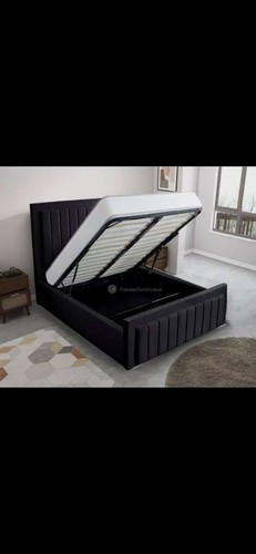 Ottoman bed double black - ottoman,