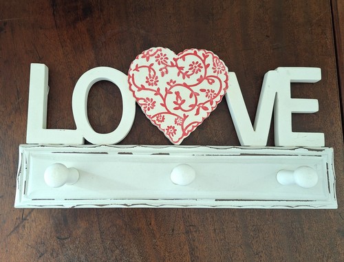 Shabby chic white love coat - white,