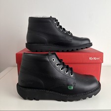 KICKERS KICK HI CORE MENS LEATHER BOOTS - UK 7 EU 41 - BLACK - BRAND NEW.