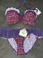 Ladies Blue Orange Ditsy