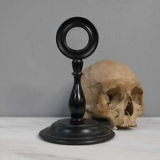 Antique Vintage Early Ebonised Scientific Lens Magnifying Glass Cabinet Curio