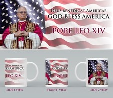 Pope Leo XIV Mug B 2025 - God Bless America American Pope PAPAL SOUVENIR