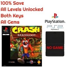 Crash Bandicoot PS1 Unlocked PS2 Memory Card PlayStation 1 100% Complete