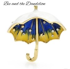 Enamel Umbrella Brooch with