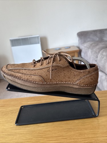 Clarks brown suede shoes with