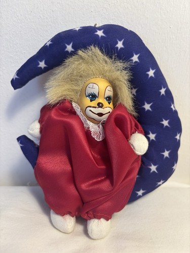Vintage porcelain faced clown - porcelain,