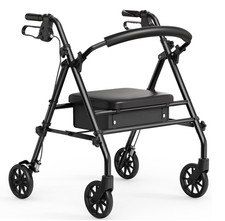 Luckfaith  Rollator Walker with Seat 4 Wheels Lightweight  Frame with Storage