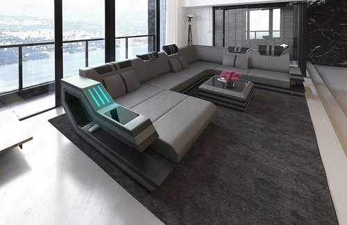 Couch leather living area - couch,