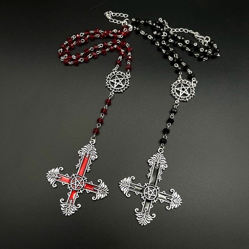 Gothic inverted cross rosary - gothic,