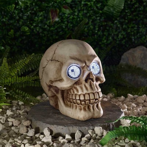 Solar skull garden ornament - skull,