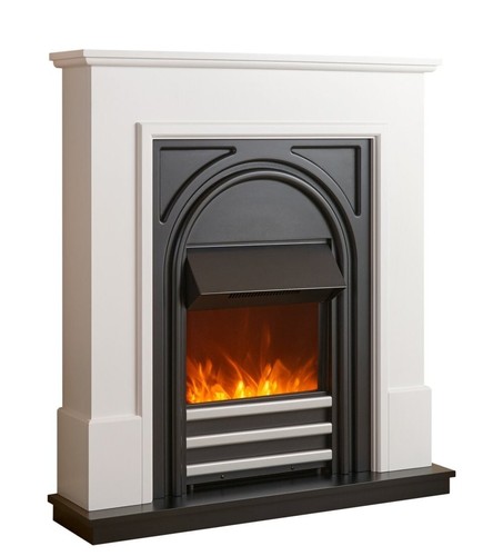 Electric fire white black - electric,