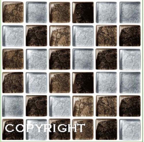 Brown metallic mosaic tile - brown,